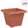 Kwadratowa doniczka na kwiaty 24 pcs Czerwony ceglasty
