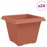 Kwadratowa doniczka na kwiaty 24 pcs Czerwony ceglasty
