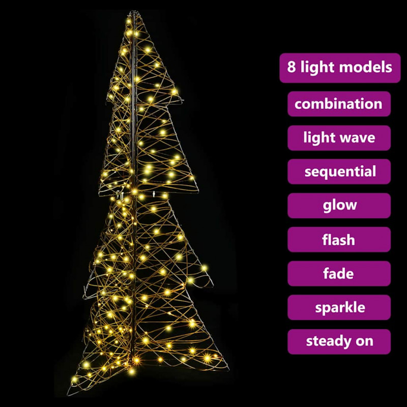 Choinka z 160 diodami LED Ciepła biel 150 cm rattan