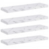 Półka ścienna 4 pcs Biały marmur 80 x 23,5 x 4 cm