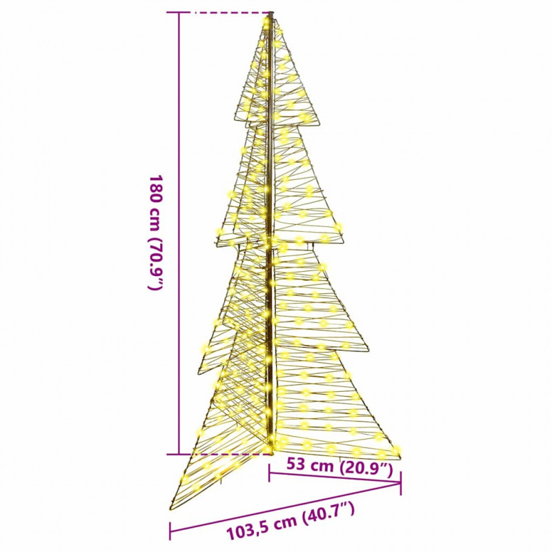 Choinka z 240 diodami LED Ciepła biel 180 cm rattan