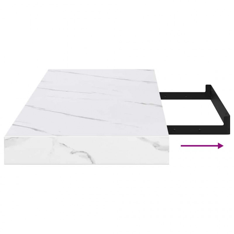 Półka ścienna 4 pcs Biały marmur 80 x 23,5 x 4 cm