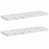 Półka ścienna 2 pcs Biały marmur 90 x 23,5 x 4 cm