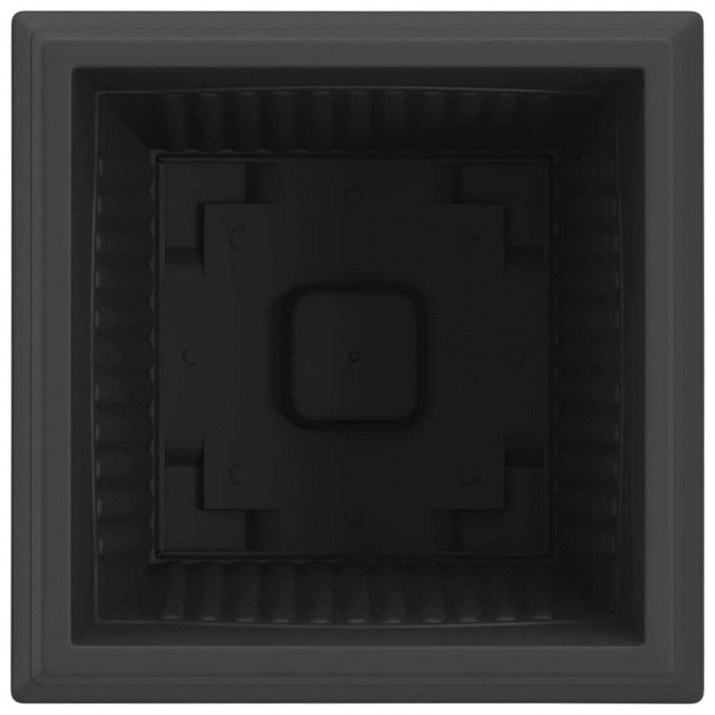Kwadratowa doniczka na kwiaty 24 pcs Czarny 43 x 43 x 33,5 cm
