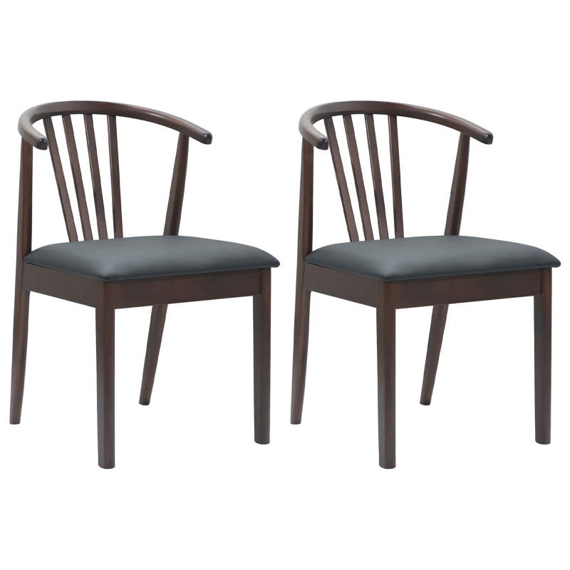 Krzesło jadalniane 2 pcs Jasnobrązowy i czarny