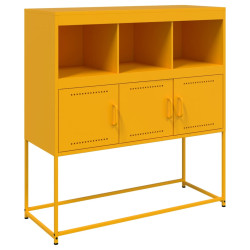 Szafka, musztardowa, 100,5x39x107 cm, stal