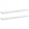 Półka ścienna 2 pcs Biały marmur 120 x 23,5 x 4 cm