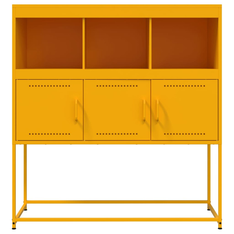 Szafka, musztardowa, 100,5x39x107 cm, stal
