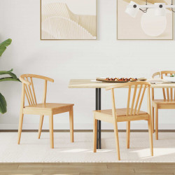 Krzesło jadalniane 2 pcs Naturalny Solidne drewno kauczukowe