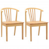 Krzesło jadalniane 2 pcs Naturalny Solidne drewno kauczukowe