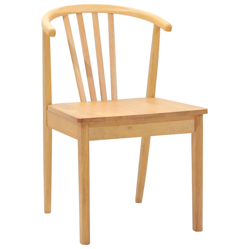 Krzesło jadalniane 2 pcs Naturalny Solidne drewno kauczukowe