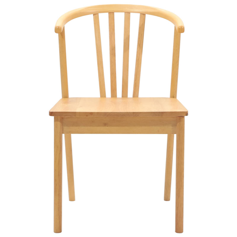 Krzesło jadalniane 2 pcs Naturalny Solidne drewno kauczukowe