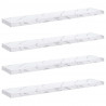 Półka ścienna 4 pcs Biały marmur 120 x 23,5 x 4 cm