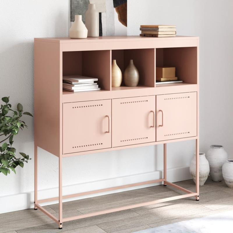 Szafka, różowa, 100,5x39x107 cm, stal