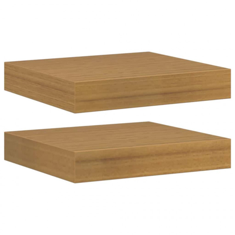 Półka ścienna z przechowywaniem 2 pcs Beżowy 23 x 23,5 x 4 cm