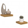 Półka ścienna z przechowywaniem 2 pcs Beżowy 23 x 23,5 x 4 cm