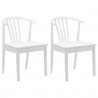 Krzesło jadalniane 2 pcs Biały Solidne drewno kauczukowe