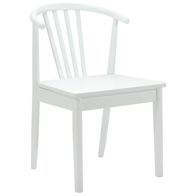 Krzesło jadalniane 2 pcs Biały Solidne drewno kauczukowe