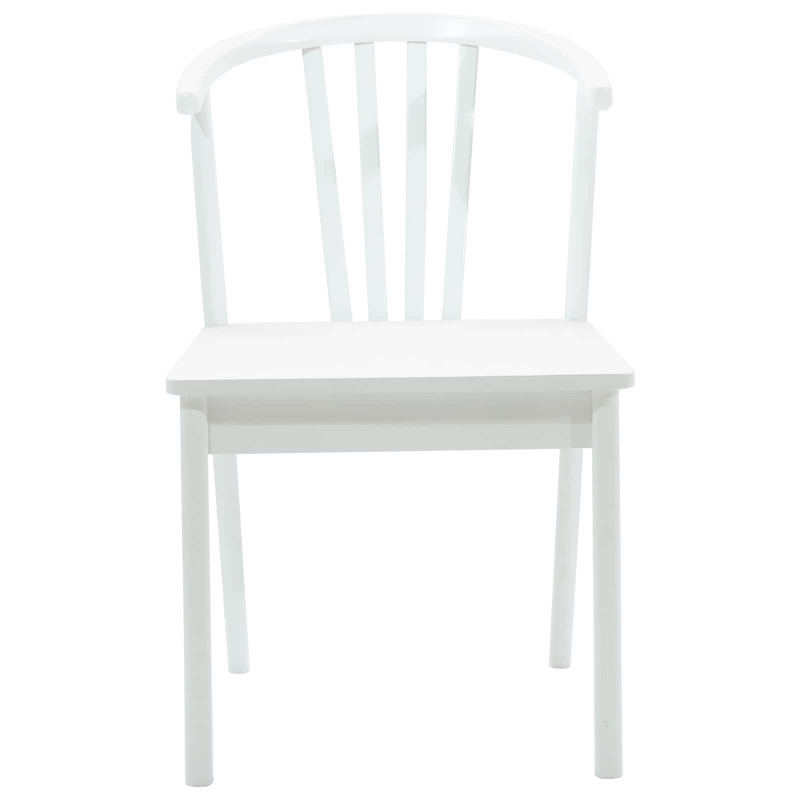 Krzesło jadalniane 2 pcs Biały Solidne drewno kauczukowe