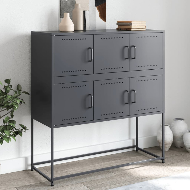 Szafka, antracytowa, 100,5x39x107 cm, stal