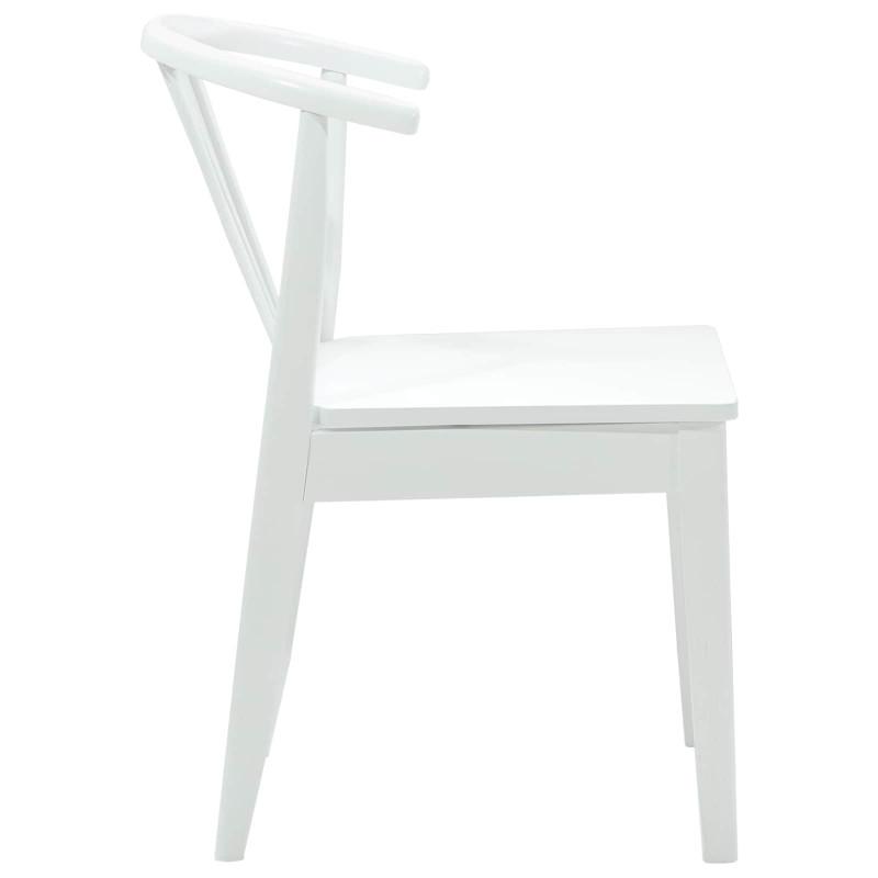 Krzesło jadalniane 2 pcs Biały Solidne drewno kauczukowe