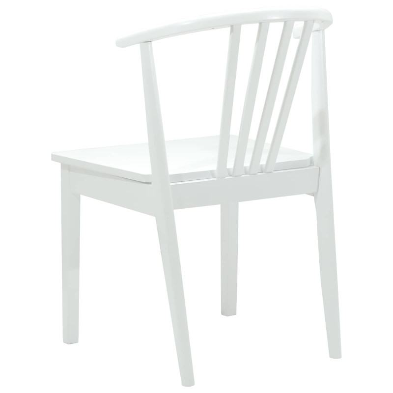Krzesło jadalniane 2 pcs Biały Solidne drewno kauczukowe