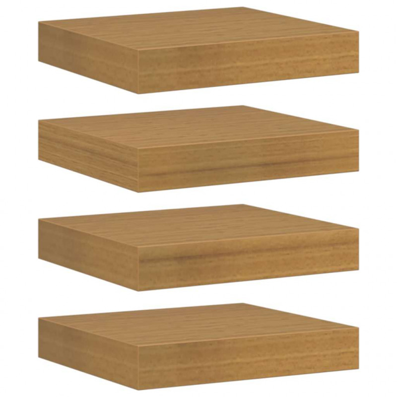 Półka ścienna z przechowywaniem 4 pcs Beżowy 23 x 23,5 x 4 cm