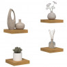 Półka ścienna z przechowywaniem 4 pcs Beżowy 23 x 23,5 x 4 cm