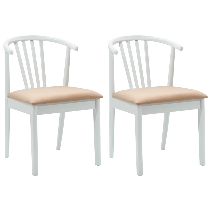 Krzesło jadalniane 2 pcs Biały i brązowy