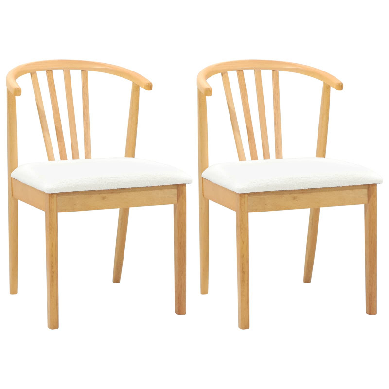 Krzesło jadalniane 2 pcs Naturalne i białe