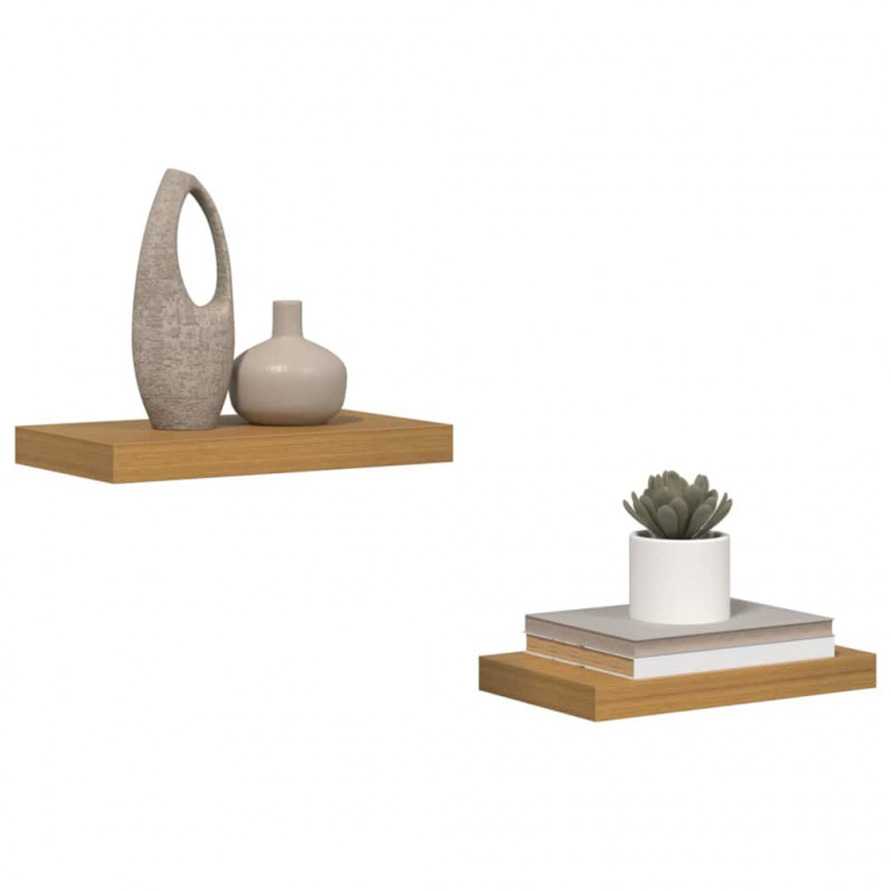 Półka ścienna z przechowywaniem 2 pcs Beżowy 40 x 23,5 x 4 cm