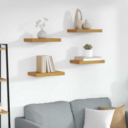 Półka ścienna z przechowywaniem 4 pcs Beżowy 40 x 23,5 x 4 cm