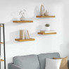 Półka ścienna z przechowywaniem 4 pcs Beżowy 40 x 23,5 x 4 cm