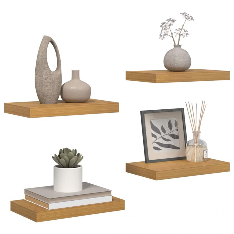 Półka ścienna z przechowywaniem 4 pcs Beżowy 40 x 23,5 x 4 cm