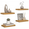 Półka ścienna z przechowywaniem 4 pcs Beżowy 40 x 23,5 x 4 cm