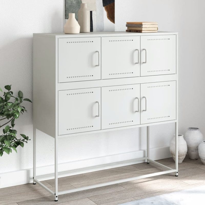 Szafka, biała, 100,5x39x107 cm, stal