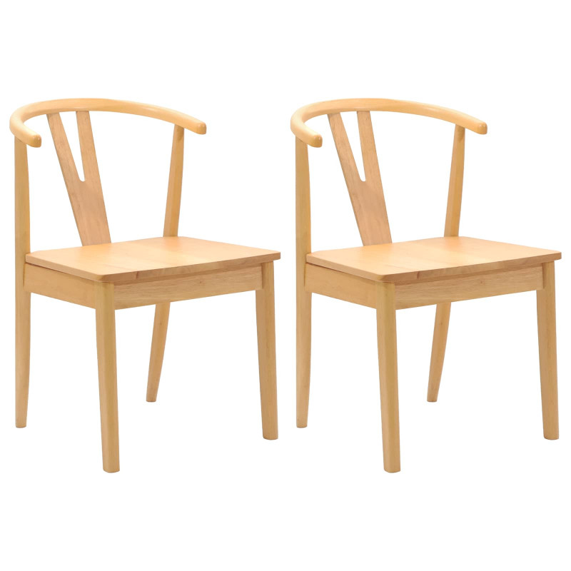 Krzesło jadalniane 2 pcs Naturalny Drewno Gumowe