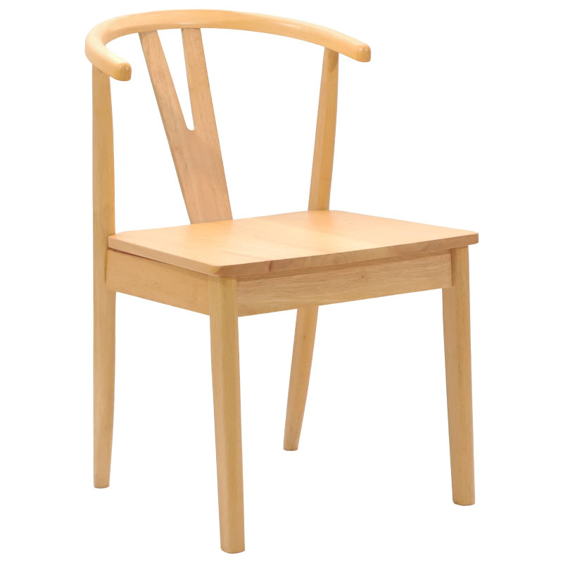 Krzesło jadalniane 2 pcs Naturalny Drewno Gumowe