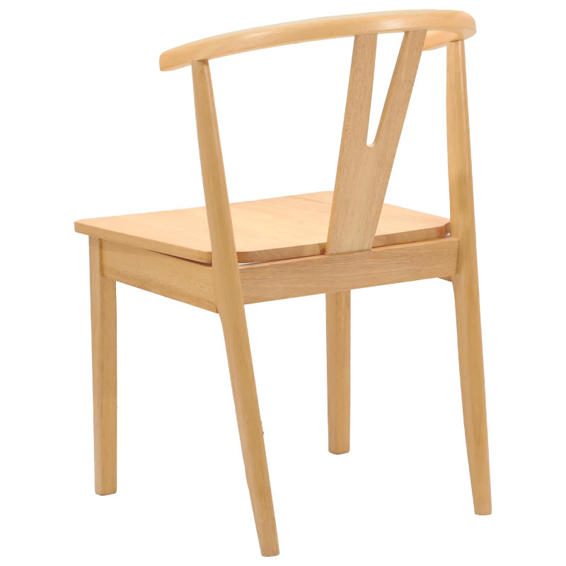 Krzesło jadalniane 2 pcs Naturalny Drewno Gumowe