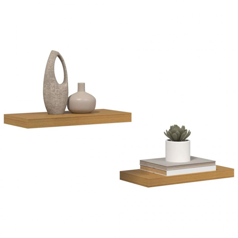 Półka ścienna Montowane na ścianie 2 pcs Beżowy 50 x 23 x 4 cm