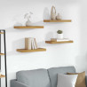 Półka ścienna z przechowywaniem 4 pcs Beżowy 50 x 23,5 x 4 cm