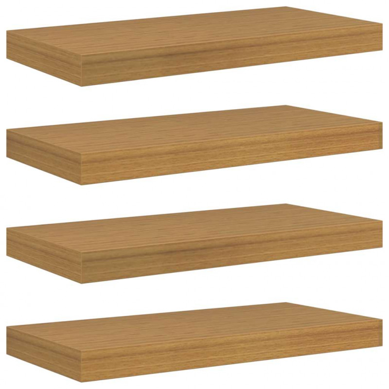Półka ścienna z przechowywaniem 4 pcs Beżowy 50 x 23,5 x 4 cm