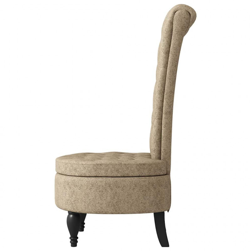 Fotel typu slipper Jasnoszary 56,5 x 70 x 110 cm Skóra zamszowa
