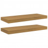 Półka ścienna z przechowywaniem 2 pcs Beżowy 60 x 23,5 x 4 cm
