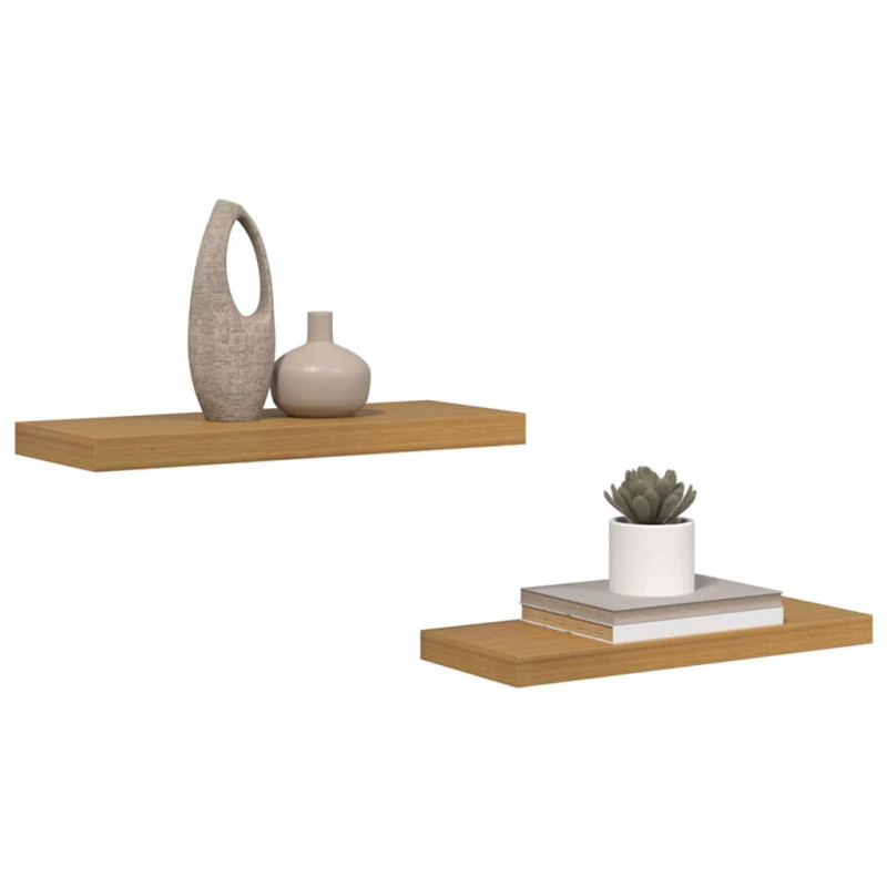 Półka ścienna z przechowywaniem 2 pcs Beżowy 60 x 23,5 x 4 cm