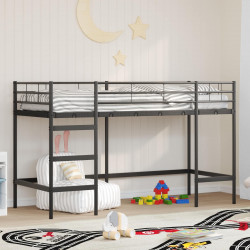 Łóżko piętrowe dla dzieci Czarny 74,5 x 190 cm Stal