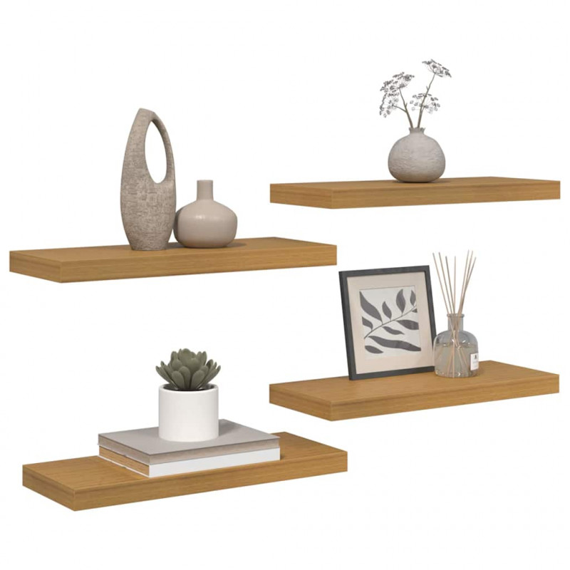 Półka ścienna Montowane na ścianie 4 pcs Beżowy 50 x 23 x 4 cm