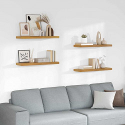 Półka ścienna z przechowywaniem 4 pcs Beżowy 80 x 23,5 x 4 cm