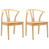 Krzesło jadalniane 2 pcs Naturalny Drewno Gumowe