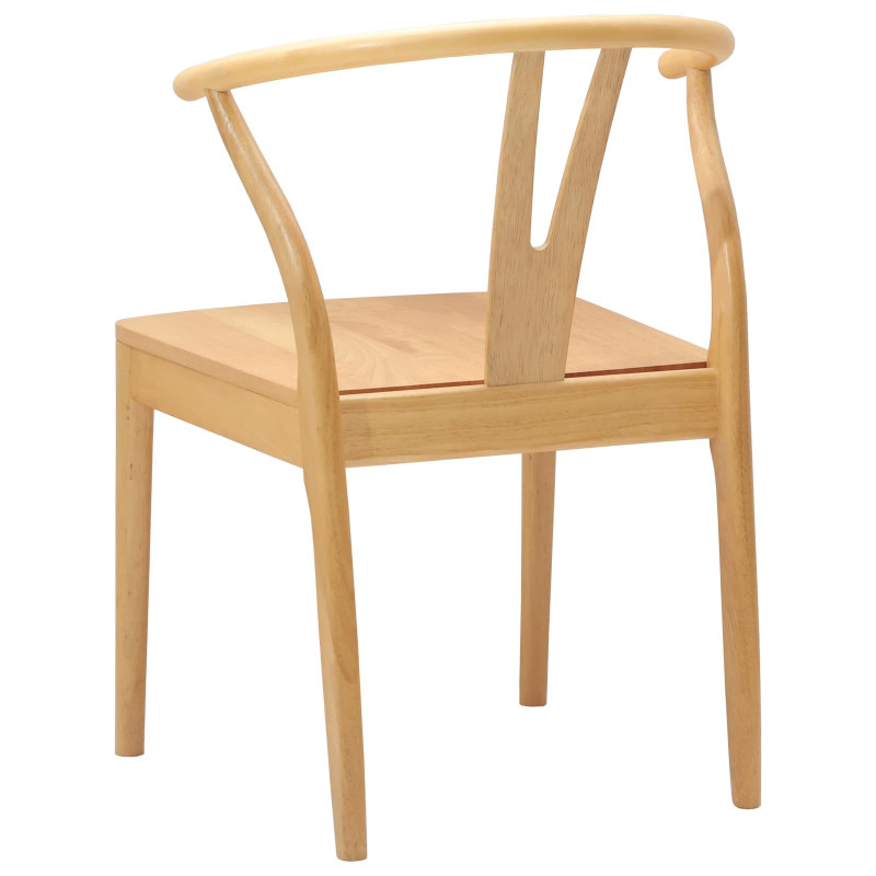 Krzesło jadalniane 2 pcs Naturalny Drewno Gumowe